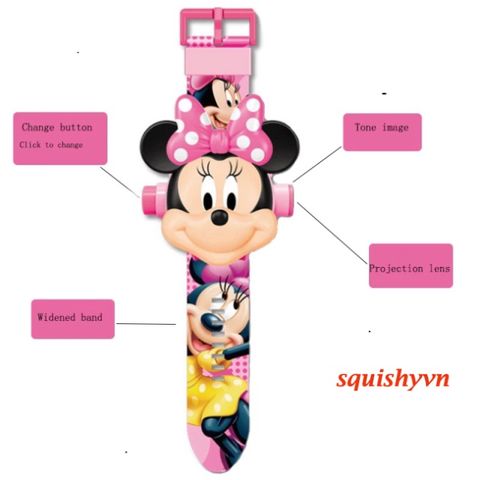 Đồng Hồ Chiếu 3D Kỹ Thuật Số Minnie và Frozen - Đồ Chơi Giáo Dục Cho Trẻ Em - Quà Tặng Sinh Nhật Tuyệt Vời