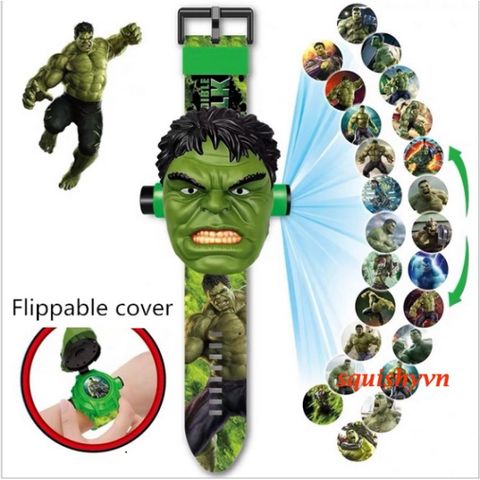 Đồng Hồ Kỹ Thuật Số Trẻ Em Siêu Anh Hùng Marvel - Thiết Kế Lật Và Chiếu Ánh Sáng, Đồng Hồ Thể Thao Đ độc đáo cho Fan