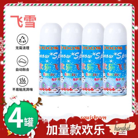 Bình Xịt Tuyết 250ml - Trang Trí Tiệc Giáng Sinh, Tạo Không Khí Vui Vẻ Cho Sinh Nhật, Tiệc Tùng, Sự Kiện