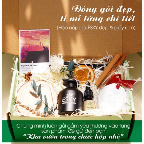 Set Tinh Dầu Khuếch Tán ESKY Aroma Garden - Quà Tặng Valentine Sang Trọng & Thiên Nhiên - Trang Trí Tết & Decor Không Gian