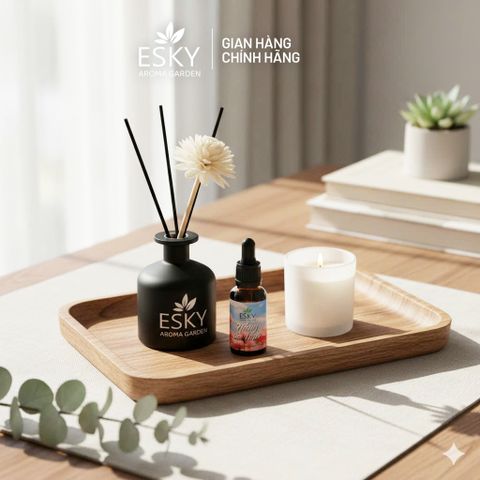 Set Tinh Dầu Khuếch Tán ESKY Aroma Garden - Quà Tặng Valentine Sang Trọng & Thiên Nhiên - Trang Trí Tết & Decor Không Gian