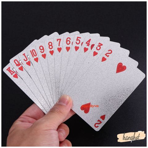 Bộ Bài Tây Cao Cấp 52 Lá Nhựa Mạ Bạc Chống Thấm - May Mắn Tài Lộc, Bền Bỉ và Không Gãy