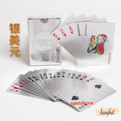 Bộ Bài Tây Cao Cấp 52 Lá Nhựa Mạ Bạc Chống Thấm - May Mắn Tài Lộc, Bền Bỉ và Không Gãy
