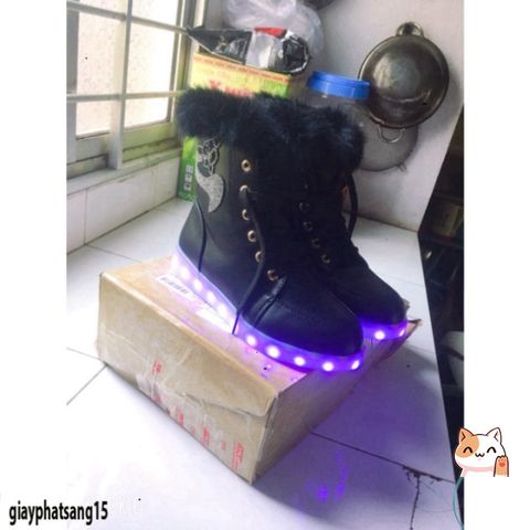 Giày Cao Cổ LED Hồ Ly Thể Thao - 8 Chế Độ Đổi Màu Nhiều Màu Sắc, Giày Phát Sáng Hàn Quốc Dành Cho Cặp Đôi Mùa Hè