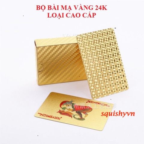 Bộ Bài Tây Chống Thấm Nước 24k - Tú Lơ Khơ Mạ Vàng Sang Trọng, Quân Bài Tài Lộc Đem May Mắn Cho Mỗi Ngôi Nhà