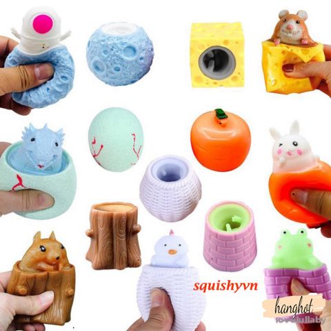 Bóp Nén Hình Thú Squishy Đàn Hồi Giảm Stress - Đồ Chơi Thú Cưng Trong Cốc Dễ Thương, Quà Tặng Tuyệt Vời Cho Trẻ Em