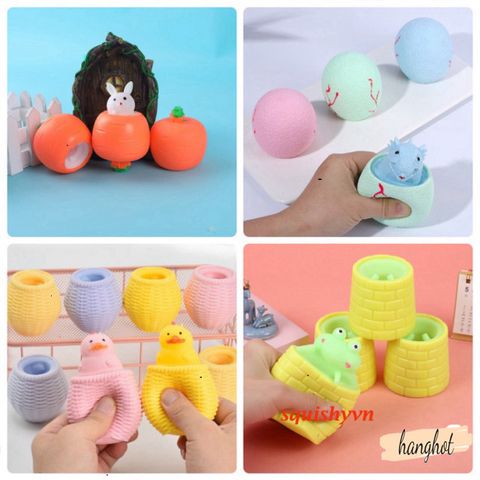 Bóp Nén Hình Thú Squishy Đàn Hồi Giảm Stress - Đồ Chơi Thú Cưng Trong Cốc Dễ Thương, Quà Tặng Tuyệt Vời Cho Trẻ Em