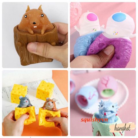 Bóp Nén Hình Thú Squishy Đàn Hồi Giảm Stress - Đồ Chơi Thú Cưng Trong Cốc Dễ Thương, Quà Tặng Tuyệt Vời Cho Trẻ Em