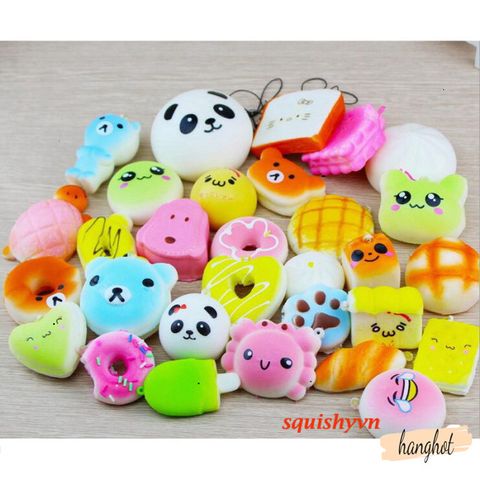 Bộ 30 Móc Khóa Dẻo Squishy Hình Đáng Yêu - Đồ Chơi Giải Tỏa Căng Thẳng, Gói Quà Mát Mẻ, Kích Thước 4-7cm