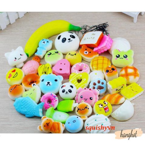 Bộ 30 Móc Khóa Dẻo Squishy Hình Đáng Yêu - Đồ Chơi Giải Tỏa Căng Thẳng, Gói Quà Mát Mẻ, Kích Thước 4-7cm