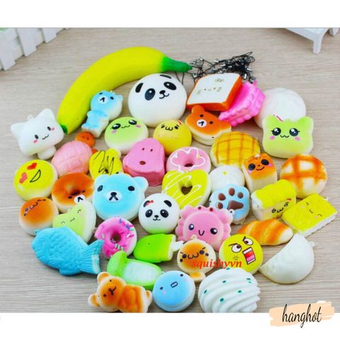 Bộ 30 Móc Khóa Dẻo Squishy Hình Đáng Yêu - Đồ Chơi Giải Tỏa Căng Thẳng, Gói Quà Mát Mẻ, Kích Thước 4-7cm