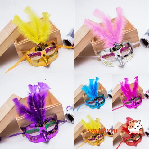 Mặt Nạ Hóa Trang Công Chúa Nửa Mặt Lông Vũ Rực Rỡ - Phụ Kiện Thời Trang Cho Mardi Gras, Halloween, Tiệc Tùng