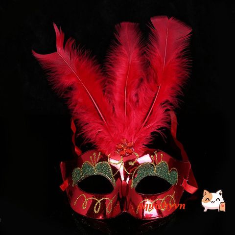 Mặt Nạ Hóa Trang Công Chúa Nửa Mặt Lông Vũ Rực Rỡ - Phụ Kiện Thời Trang Cho Mardi Gras, Halloween, Tiệc Tùng