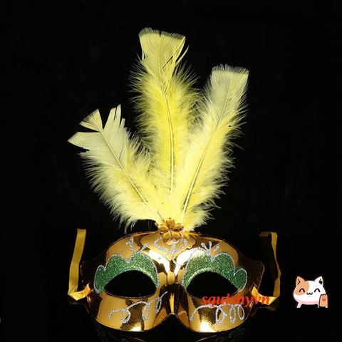 Mặt Nạ Hóa Trang Công Chúa Nửa Mặt Lông Vũ Rực Rỡ - Phụ Kiện Thời Trang Cho Mardi Gras, Halloween, Tiệc Tùng