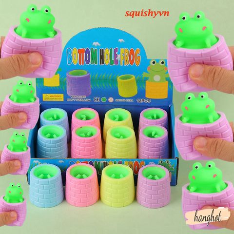 Bánh bao Squishy Mochi hình ếch ngộ nghĩnh - Đồ chơi giảm stress mềm mại an toàn cho trẻ em từ 5 tuổi trở lên