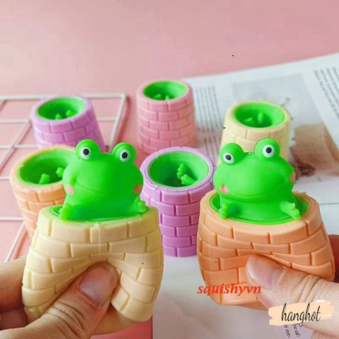 Bánh bao Squishy Mochi hình ếch ngộ nghĩnh - Đồ chơi giảm stress mềm mại an toàn cho trẻ em từ 5 tuổi trở lên