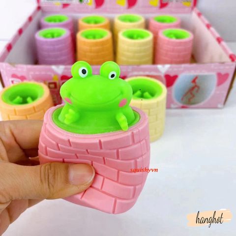 Bánh bao Squishy Mochi hình ếch ngộ nghĩnh - Đồ chơi giảm stress mềm mại an toàn cho trẻ em từ 5 tuổi trở lên