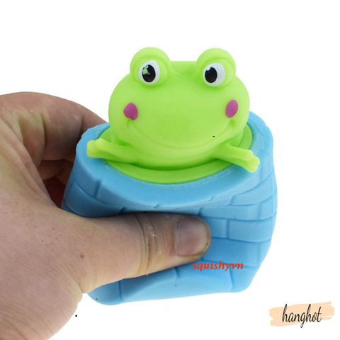 Bánh bao Squishy Mochi hình ếch ngộ nghĩnh - Đồ chơi giảm stress mềm mại an toàn cho trẻ em từ 5 tuổi trở lên