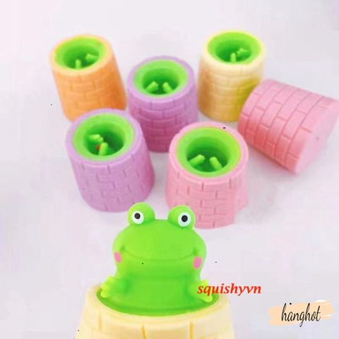 Bánh bao Squishy Mochi hình ếch ngộ nghĩnh - Đồ chơi giảm stress mềm mại an toàn cho trẻ em từ 5 tuổi trở lên