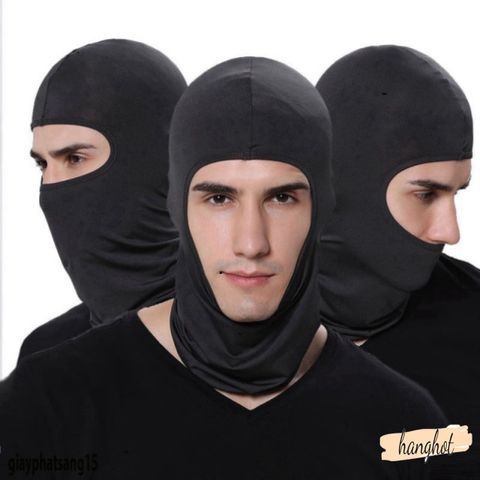 Khăn Che Mặt Ninja Đen - Khẩu Trang Y Tế Đặc Biệt Cho Nam Nữ, Chống Bụi, Chống Nắng, Thoáng Mát 100% Cotton