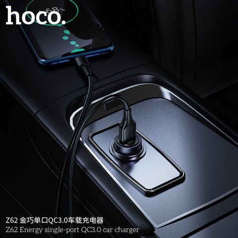 Tẩu Sạc Ô Tô Hoco Z62 Energy QC3.0 - Sạc Nhanh 18W Cho Điện Thoại và Thiết Bị Thông Minh - Thiết Kế Sang Trọng và Gọn Nhẹ