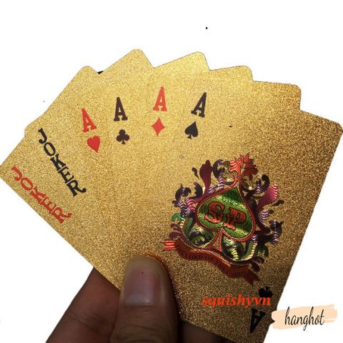 Bộ Bài Tây Mạ Vàng 24k Sang Trọng - Quà Tặng Độc Đáo, Bền Bỉ, Cho Bạn Bè & Đồng Nghiệp - Miễn Phí Vận Chuyển