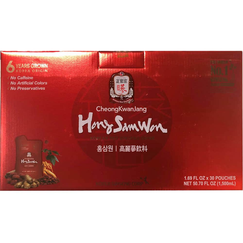 Hồng sâm nước Hàn Quốc Hong Sam Won 30 gói - Tăng cường sức khỏe, miễn dịch, phụ hồi sức lực - Sản phẩm tuyệt vời từ CheongKwanJang