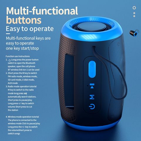 Loa Bluetooth Vòm 360 Di Động, Kết Nối Bluetooth, USB, THẺ Nhớ, Jack 3.5 - Tiện Dụng Cho Du Lịch, Picnic, Âm Thanh Chất Lượng Cao
