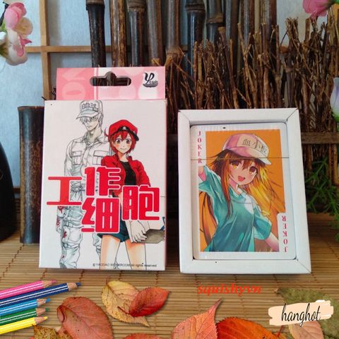Bộ Thẻ Bài Poker 52 Lá Hataraku Saibou - Hình Anime Manga Độc Đáo, 54 Mẫu Khác Nhau Dành Cho Fan Anime, Quà Tặng Ý Nghĩa