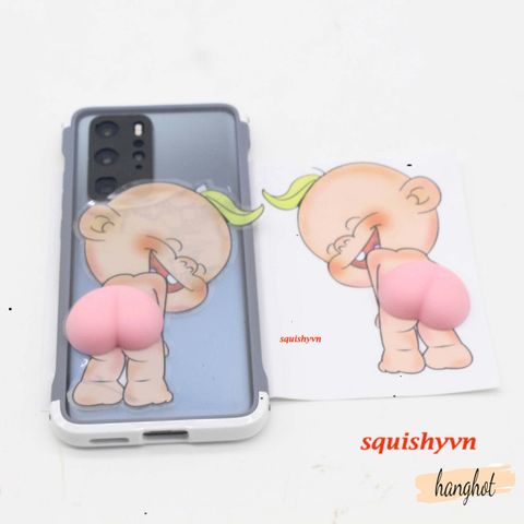 Bộ 2 Miếng Dán Hình Mông Quả Đào 3D Chống Va Chạm Cho Xe Hơi - Phong Cách Corgi, Doraemon, Crayon Shin-chan