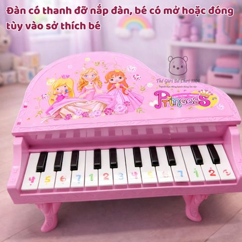 Đàn Piano Đồ Chơi Mini Công Chúa Màu Hồng 24 Phím Có Đèn Nhạc - Quà Tặng Hoàn Hảo Cho Bé Gái Phát Triển Âm Nhạc và Sáng Tạo