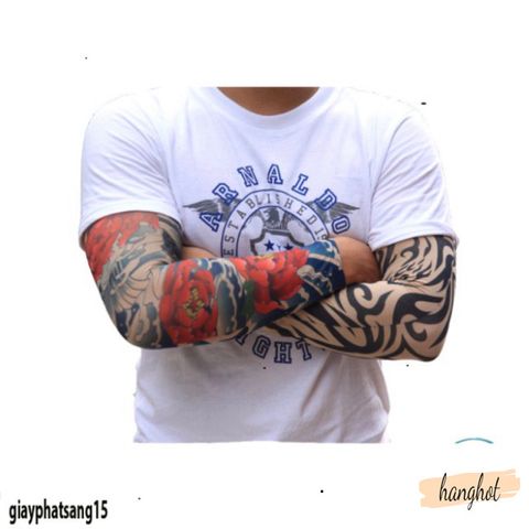 Găng Tay Tạm Thời In Hình Xăm 3D Chống UV - Phụ Kiện Thời Trang Unisex Cho Tiệc, Ngoài Trời Và Thể Thao