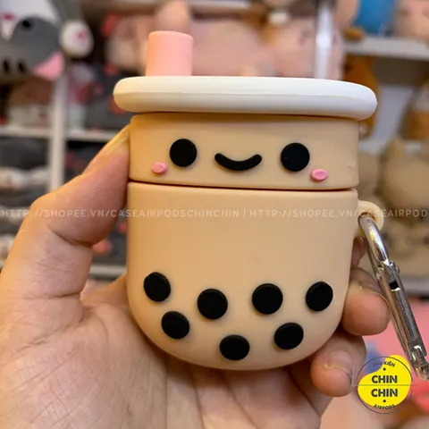 Vỏ Bọc AirPods Trà Sữa Trân Châu Bằng Silicon Dẻo Siêu Cute Cho AirPods 1 2 - Phụ Kiện Tai Nghe Đáng Yêu