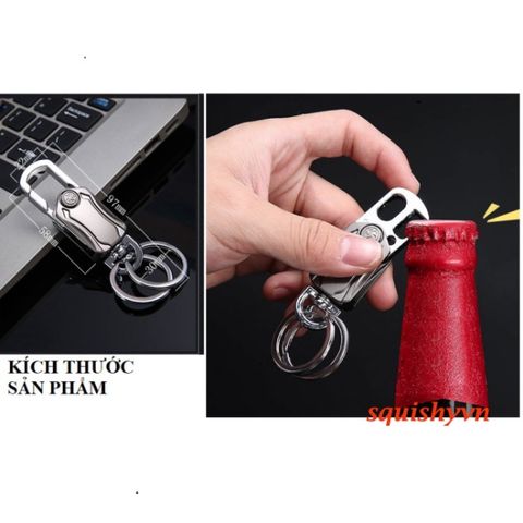 Khóa Chìa Inox Đa Năng - Mở Bia và Con Quay 360 Độ Sang Trọng, Quà Tặng Độc Đáo cho Bạn Bè và Người Thân
