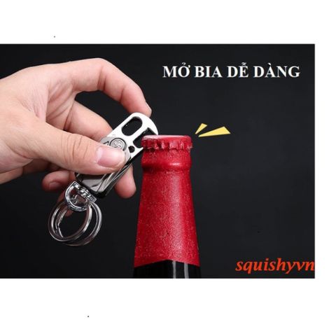 Khóa Chìa Inox Đa Năng - Mở Bia và Con Quay 360 Độ Sang Trọng, Quà Tặng Độc Đáo cho Bạn Bè và Người Thân