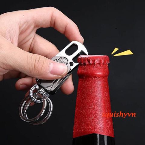 Khóa Chìa Inox Đa Năng - Mở Bia và Con Quay 360 Độ Sang Trọng, Quà Tặng Độc Đáo cho Bạn Bè và Người Thân