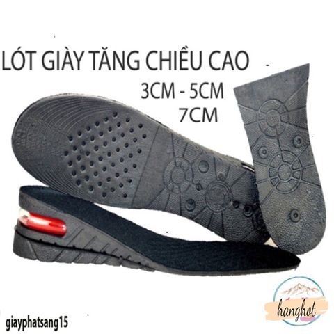 Lót Giày Tăng Chiều Cao Đệm Khí Điều Chỉnh 3cm-7cm, Phụ Kiện Thể Thao Size 35-44 Cho Nam Nữ - Tăng Tự Tin Mỗi Bước Đi
