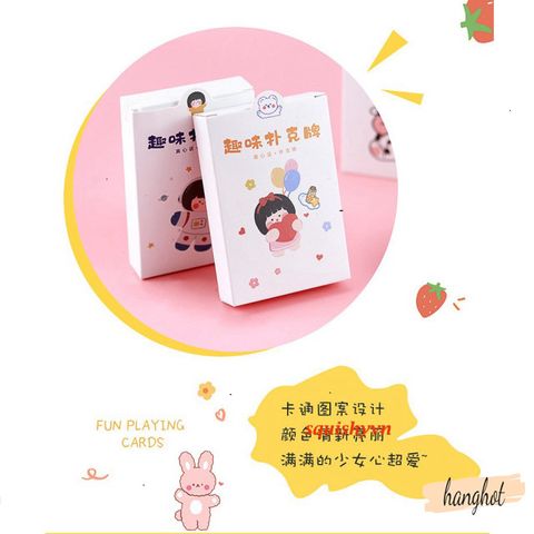 Bộ Bài Tây 52 Lá Cute - Thiết Kế Phi Hành Gia và Bò Sữa Dễ Thương, Chất Liệu Giấy Chống Nước, Quà Tặng Đáng Yêu cho Fan Anime