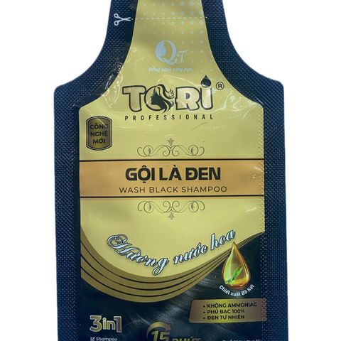 Dầu Gội Phủ Bạc Tori - Không Amoniac, Hương Nước Hoa Tự Nhiên - Che Phủ Tóc Bạc Hiệu Quả, Dưỡng Tóc Mềm Mượt, Hộp 12 Gói 30ml