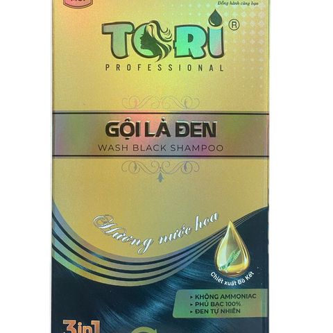 Dầu Gội Phủ Bạc Tori - Không Amoniac, Hương Nước Hoa Tự Nhiên - Che Phủ Tóc Bạc Hiệu Quả, Dưỡng Tóc Mềm Mượt, Hộp 12 Gói 30ml