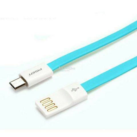 Cáp Sạc Pisen Micro USB Dây Dẹt 800mm Siêu Bền Chống Đứt - Nhiều Màu Cho Điện Thoại, Máy Tính Bảng Android