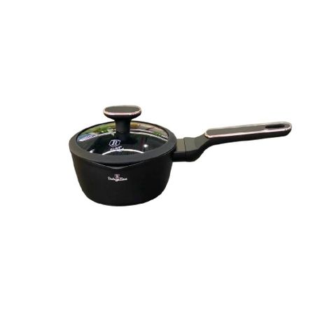 Quánh Berlinger Haus 16cm Có Nắp Màu Đen - Bộ Sưu Tập Blackrose, Chống Dính TitanPro, Giữ Hương Vị Tối Ưu