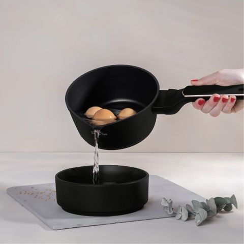 Quánh Berlinger Haus Blackrose 16cm Đen - Chống Dính TitanPro, Nấu Nướng Tiết Kiệm Năng Lượng, Dễ Vệ Sinh, Đa Năng