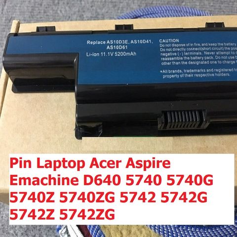 Pin Laptop Acer 6 Cell Chính Hãng cho TravelMate 5740 5741 5742 Emachine D640 - Sạc Dự Phòng Đáng Tin Cậy, Bảo Hành 100%