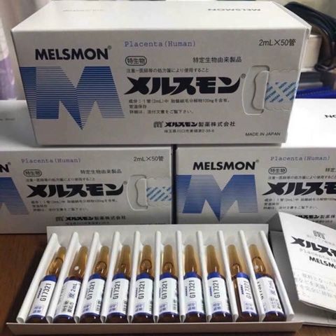 Tế Bào Gốc Nhau Thai Người Melsmon Placenta Nhật Bản - Hỗ Trợ Làm Đẹp Da, Chống Lão Hóa, 50 Ống x 2ml