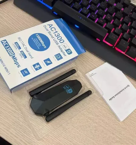 USB Wifi AC1300M 2 Râu Kép - Bộ Thu Phát Sóng Wifi Tốc Độ 1300Mbps 5Ghz/2.4Ghz Cho Laptop & PC - Chuyển Đổi USB 3.0 Wifi5 Nhỏ Gọn Tiện Lợi