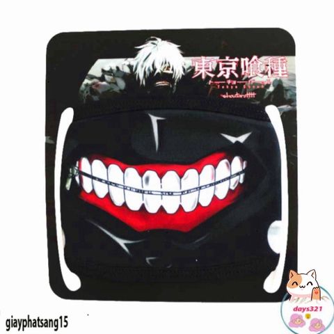 Mặt Nạ Hóa Thân Kaneki Ken - Khẩu Trang Tokyo Ghoul Dành Cho Fan Anime - Chất Liệu Cotton Cao Cấp