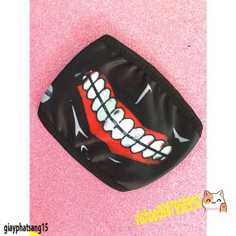 Mặt Nạ Hóa Thân Kaneki Ken - Khẩu Trang Tokyo Ghoul Dành Cho Fan Anime - Chất Liệu Cotton Cao Cấp
