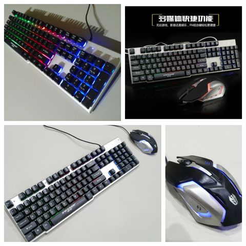 Combo Bộ Bàn Phím Chuột Gaming EWEADN K006 Đen - Giả Cơ Chống Nước LED 7 Màu - Phụ Kiện Chuyên Dụng Cho Gamer và Văn Phòng