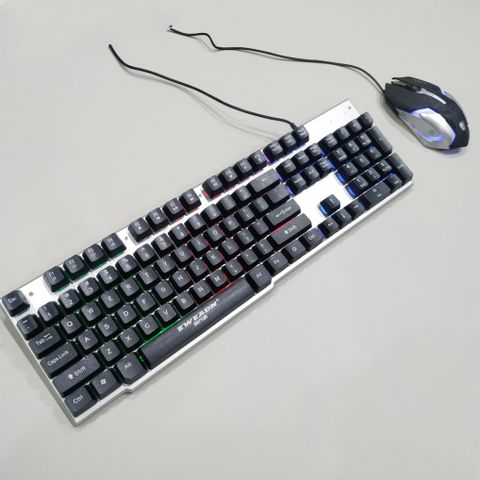 Combo Bàn Phím Chuột Gaming EWEADN K006 Đen - Giả Cơ LED RGB 7 Màu Chống Nước - Phụ Kiện Hoàn Hảo Cho Game Thủ và Văn Phòng
